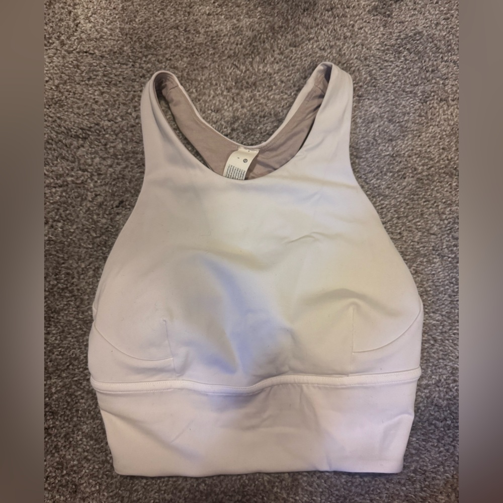•lululemon athletica white high-neck sports bra